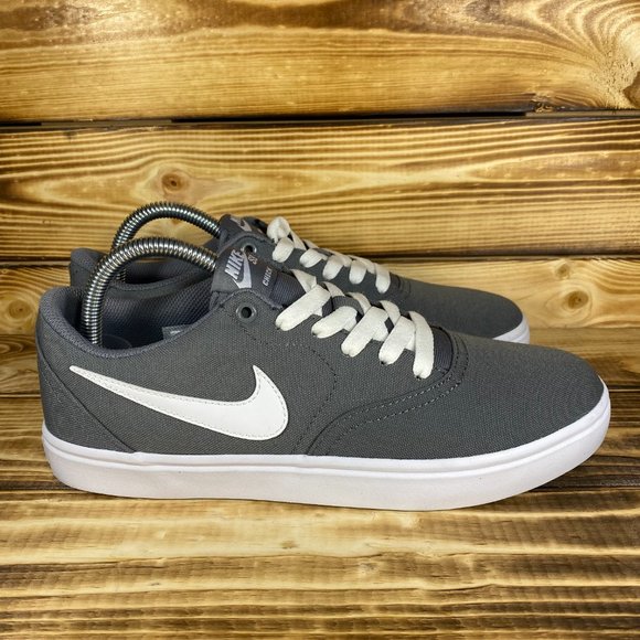 NEW Womens Nike SB Check Solarsoft Canvas Grey White Sneaker 921463-011 Size 9.5 - Picture 3 of 11